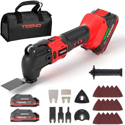 TEENO Brushless Outil Multifonction Oscillant Sans Fil 20V 2x2.0A 8500-21000 tr/min - Publicité TEENO Brushless Outil Multifonction Oscillant Sans Fil 20V 2x2.0A 8500-21000 tr/min - Publicité