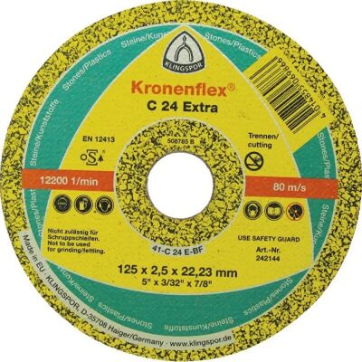 Disque de coupe C24 Klingspor - Pierre & Béton - 230mm - Publicité Disque de coupe C24 Klingspor - Pierre & Béton - 230mm - Publicité