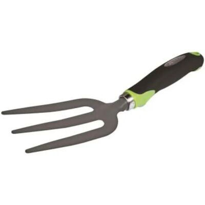 Ribimex Fourche 3 dents acier - Manche ergonomique - Publicité Ribimex Fourche 3 dents acier - Manche ergonomique - Publicité