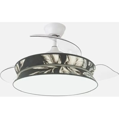 FABRILAMP Ventilateur de plafond Decor 72 W blanc et motif fonce 6 vitesses - Publicité FABRILAMP Ventilateur de plafond Decor 72 W blanc et motif fonce 6 vitesses - Publicité