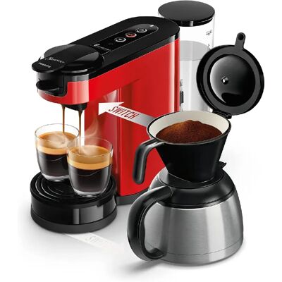 Philips Cafetière filtre 1 L rouge avec verseuse isotherme - Publicité Philips Cafetière filtre 1 L rouge avec verseuse isotherme - Publicité