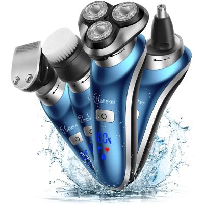 Hatteker RSCX-9608 Rasoir Electrique 4-en-1 Tondeuse Barbe Tondeuse Nez - Publicité Hatteker RSCX-9608 Rasoir Electrique 4-en-1 Tondeuse Barbe Tondeuse Nez - Publicité