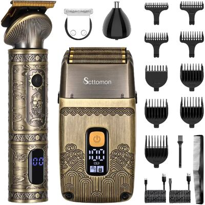 Hatteker RSCW-767 Tondeuse Cheveux et Barbe 3 en 1 Rasoir électrique Bronze - Publicité Hatteker RSCW-767 Tondeuse Cheveux et Barbe 3 en 1 Rasoir électrique Bronze - Publicité