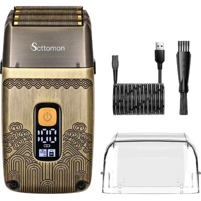 Rasoir électrique RSCW767 HATTEKER Tondeuse Barbe Étanche Rechargeable Léger Couleur Cuivré - Publicité Rasoir électrique RSCW767 HATTEKER Tondeuse Barbe Étanche Rechargeable Léger Couleur Cuivré - Publicité