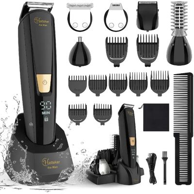 Hatteker Tondeuse Cheveux et Barbe, Rasoir Électrique – Kit de Toilettage Homme Étanche 6-en-1 - Publicité Hatteker Tondeuse Cheveux et Barbe, Rasoir Électrique – Kit de Toilettage Homme Étanche 6-en-1 - Publicité