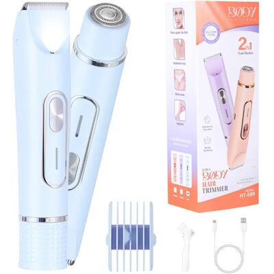 INF Rasoir électrique 2-en-1 double tête & Tondeuse bikini pour femmes - Portable & Rechargeab - Publicité INF Rasoir électrique 2-en-1 double tête & Tondeuse bikini pour femmes - Portable & Rechargeab - Publicité