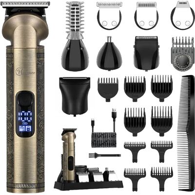 Hatteker HT-609 Kit de Tondeuse Cheveux et Barbe Rasoir Homme Corps 8-en-1 Bronze - Publicité Hatteker HT-609 Kit de Tondeuse Cheveux et Barbe Rasoir Homme Corps 8-en-1 Bronze - Publicité