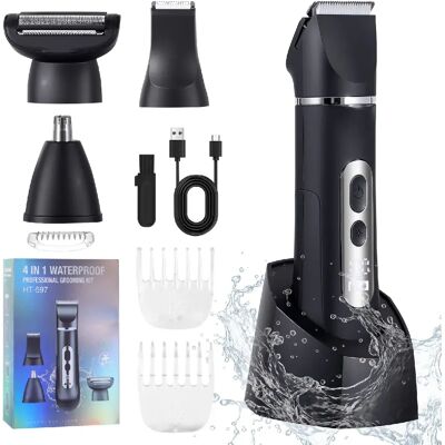 Kit multifonction tondeuse cheveux, tondeuse barbe HATTEKER, tondeuse pour poils 4-en-1 - Publicité Kit multifonction tondeuse cheveux, tondeuse barbe HATTEKER, tondeuse pour poils 4-en-1 - Publicité