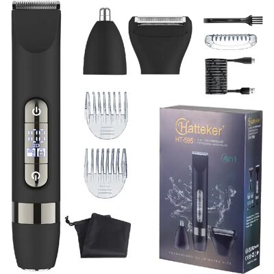 Kit 4 en 1 rasoir électrique tondeuse pour poils nez et tondeuse pour visage HATTEKER IPX7 - Publicité Kit 4 en 1 rasoir électrique tondeuse pour poils nez et tondeuse pour visage HATTEKER IPX7 - Publicité