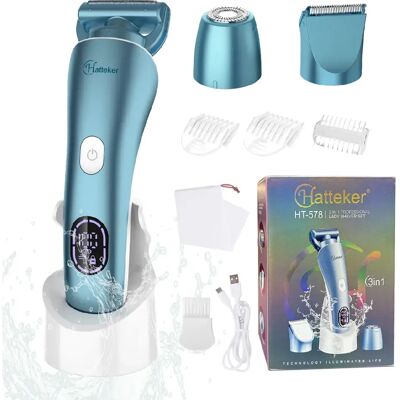 Épilateur RFC-578 HATTEKER rasoir électrique pour femmes, 3-en-1, Wet&Dry Bleu - Publicité Épilateur RFC-578 HATTEKER rasoir électrique pour femmes, 3-en-1, Wet&Dry Bleu - Publicité