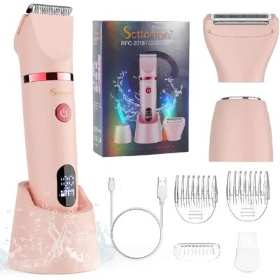 Épilateur RFC-2018 Femmes Rasoir HATTEKER Tondeuse Poils Visage 3-en-1 Wet&Dry Rose - Publicité Épilateur RFC-2018 Femmes Rasoir HATTEKER Tondeuse Poils Visage 3-en-1 Wet&Dry Rose - Publicité