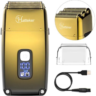 Rasoir électrique RSCW-767 HATTEKER Tondeuse Barbe Étanche Rechargeable Léger Couleur Doré - Publicité Rasoir électrique RSCW-767 HATTEKER Tondeuse Barbe Étanche Rechargeable Léger Couleur Doré - Publicité