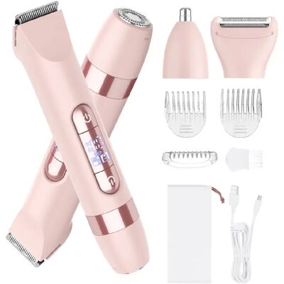 Épilateur Double tête, épilateur Visage HATTEKER Tondeuse Pour Poils du Nez 4-en-1 Rose - Publicité Épilateur Double tête, épilateur Visage HATTEKER Tondeuse Pour Poils du Nez 4-en-1 Rose - Publicité