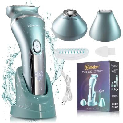 Hatteker Épilateur RSCX-9612 3 en 1 HATEKER Rasoir Pour Femmes épilateur Facial Bleu - Publicité Hatteker Épilateur RSCX-9612 3 en 1 HATEKER Rasoir Pour Femmes épilateur Facial Bleu - Publicité