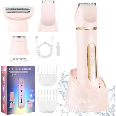 Épilateur HT-597, Rasoir Femmes HATTEKER Tondeuse Visage, 4-en-1, Étanche Rose - Publicité Épilateur HT-597, Rasoir Femmes HATTEKER Tondeuse Visage, 4-en-1, Étanche Rose - Publicité
