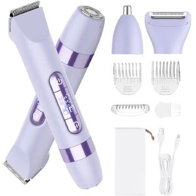 Épilateur Double tête, épilateur Visage HATTEKER Tondeuse Pour Poils du Nez 4-en-1 Violet - Publicité Épilateur Double tête, épilateur Visage HATTEKER Tondeuse Pour Poils du Nez 4-en-1 Violet - Publicité