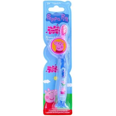 Brosse à dents ergonomique pour enfants Peppa Pig Bleu - TINOKOU - Publicité Brosse à dents ergonomique pour enfants Peppa Pig Bleu - TINOKOU - Publicité