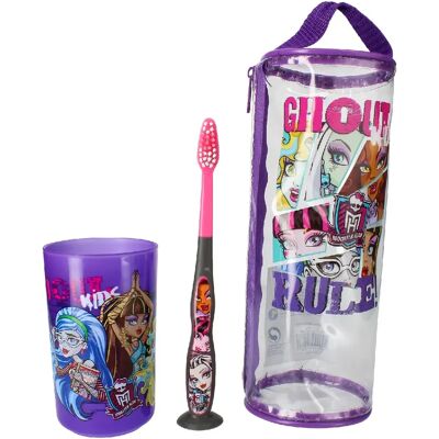 TINOKOU Ensemble Brosse à Dents Enfant Monster High Violet - Publicité TINOKOU Ensemble Brosse à Dents Enfant Monster High Violet - Publicité