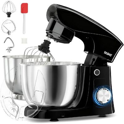 YASHE Robot Pâtissier 1500W, 4,5L + 5L Deux Bols en Acier Inoxydable, 10+P Vitesses - Publicité YASHE Robot Pâtissier 1500W, 4,5L + 5L Deux Bols en Acier Inoxydable, 10+P Vitesses - Publicité