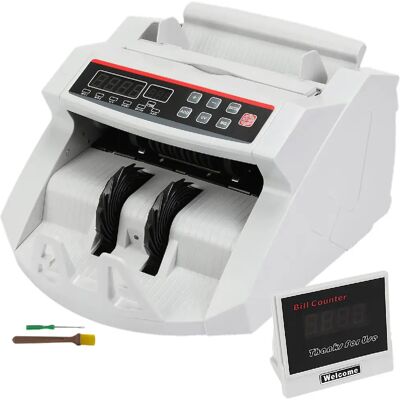 Vevor Compteuse billets pro USD/EUR/GBP, détecteur UV/MG, >1000pcs/min, portable - Publicité Vevor Compteuse billets pro USD/EUR/GBP, détecteur UV/MG, >1000pcs/min, portable - Publicité