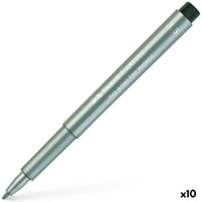 Faber-Castell Pitt Artist Feutres Argenté - 10 unités - Publicité Faber-Castell Pitt Artist Feutres Argenté - 10 unités - Publicité