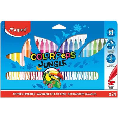 Maped Feutres Jungle ColorPeps - 24 Feutres - Publicité Maped Feutres Jungle ColorPeps - 24 Feutres - Publicité