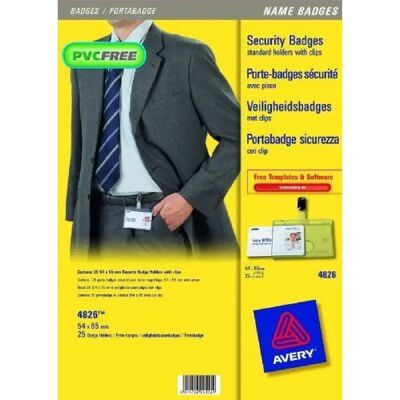 Avery Porte-badges rigides - 54 x 85 mm - Publicité Avery Porte-badges rigides - 54 x 85 mm - Publicité