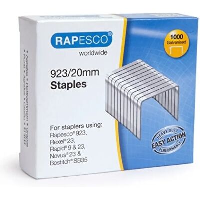 Rapesco Agrafes acier galvanisé - 1000 pièces - Publicité Rapesco Agrafes acier galvanisé - 1000 pièces - Publicité