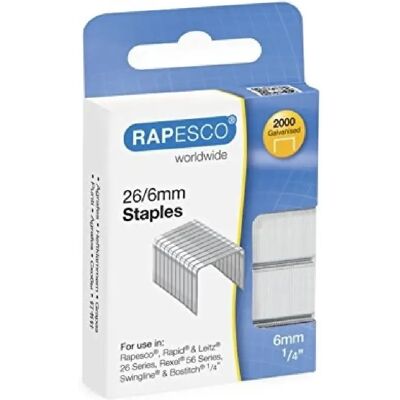 Rapesco Agrafes 26/6 pour agrafeuse - Boîte de 2000 - Publicité Rapesco Agrafes 26/6 pour agrafeuse - Boîte de 2000 - Publicité