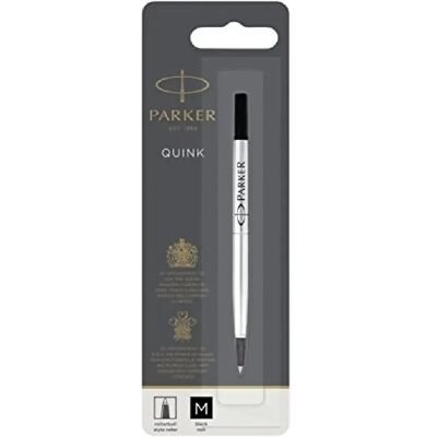 Parker Recharge Rollerball Pointe Moyenne - Noire - Publicité Parker Recharge Rollerball Pointe Moyenne - Noire - Publicité