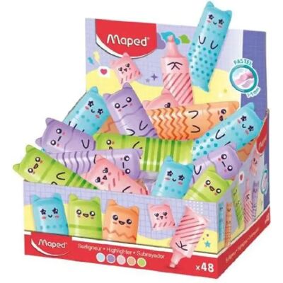 Maped Kawaii Présentoir de 48 Mini Surligneurs Pastel - Publicité Maped Kawaii Présentoir de 48 Mini Surligneurs Pastel - Publicité