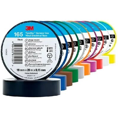 Ruban isolant PVC Temflex 165 - Jaune - 19mm x 20m - Publicité Ruban isolant PVC Temflex 165 - Jaune - 19mm x 20m - Publicité