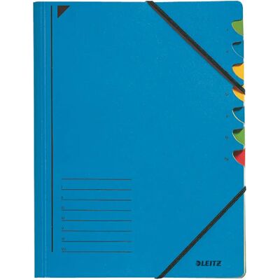 Leitz Chemise Trieur 7 Compartiments Bleue - Publicité Leitz Chemise Trieur 7 Compartiments Bleue - Publicité