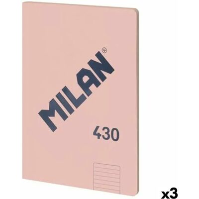 Milan Carnet A4 48 Volets - Rose - Publicité Milan Carnet A4 48 Volets - Rose - Publicité