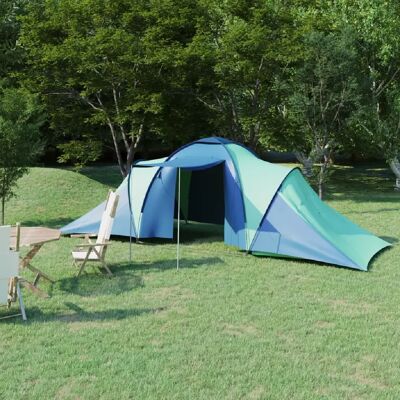 Tente de camping vidaXL 6 personnes Bleu Vert - Tente de camping - Publicité Tente de camping vidaXL 6 personnes Bleu Vert - Tente de camping - Publicité