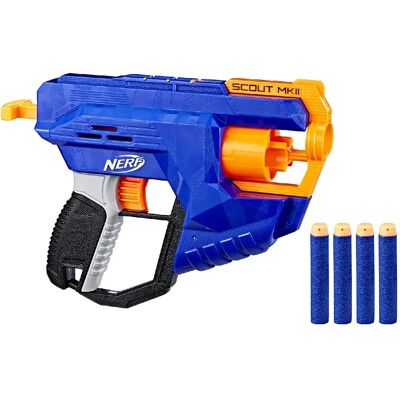 Nerf Elite Scout MKII pistolet - Bleu - Publicité Nerf Elite Scout MKII pistolet - Bleu - Publicité