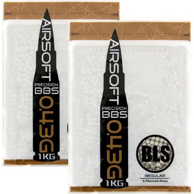 Bls lot de 2 sacs de billes airsoft - Blanc - Publicité Bls lot de 2 sacs de billes airsoft - Blanc - Publicité