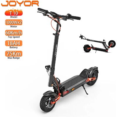 Trottinette électrique Pliable Joyor T10 Moteur 1000Wx2 60V 18AH Max Autonomie 75Km Noir - Publicité Trottinette électrique Pliable Joyor T10 Moteur 1000Wx2 60V 18AH Max Autonomie 75Km Noir - Publicité