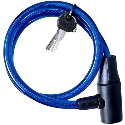Avizar Câble Antivol Cylindrique à Clé pour Vélo et Trottinette Bleu - Publicité Avizar Câble Antivol Cylindrique à Clé pour Vélo et Trottinette Bleu - Publicité