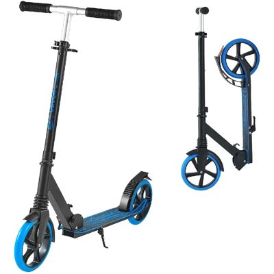 VEVOR S200C - Bleu / Charge 100 kg - Guidon réglable 3 positions - Roues PU 200 mm - Pliable - Publicité VEVOR S200C - Bleu / Charge 100 kg - Guidon réglable 3 positions - Roues PU 200 mm - Pliable - Publicité