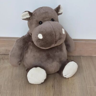 Linnea Peluche 38 cm polyester TERRE SAUVAGE hippopotame marron blanc - Publicité Linnea Peluche 38 cm polyester TERRE SAUVAGE hippopotame marron blanc - Publicité