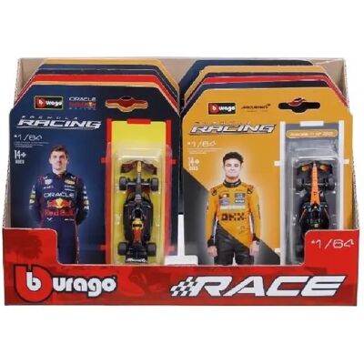 Voiture Die-cast Formule 1 1:64 Bburago Racing 2025 - Modèle aléatoire 4893993601653 - Publicité Voiture Die-cast Formule 1 1:64 Bburago Racing 2025 - Modèle aléatoire 4893993601653 - Publicité