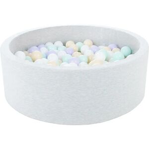 MeowBaby Aire de Jeux avec à Piscine à Balles Velours Gris Clair: Blanc MeowBaby Aire de Jeux avec à Piscine à Balles Velours Gris Clair: Blanc