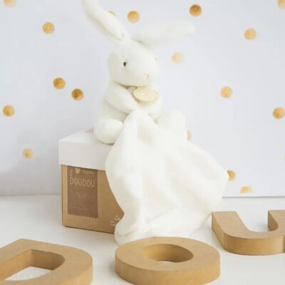 Linnea Doudou polyester collection J'AIME MON DOUDOU Lapin - Publicité Linnea Doudou polyester collection J'AIME MON DOUDOU Lapin - Publicité