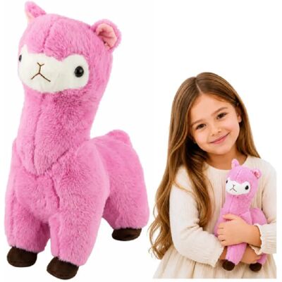 Lean Toys Alpaga en peluche lama mascotte peluche douce fourrure douce rose 28 cm - Publicité Lean Toys Alpaga en peluche lama mascotte peluche douce fourrure douce rose 28 cm - Publicité