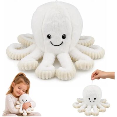 Lean Toys Poulpe en peluche peluche douce tentacules élastiques blanc 30 cm - Publicité Lean Toys Poulpe en peluche peluche douce tentacules élastiques blanc 30 cm - Publicité