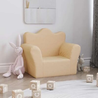 vidaXL Canapé Enfants - Crème Peluche Douce - Publicité vidaXL Canapé Enfants - Crème Peluche Douce - Publicité