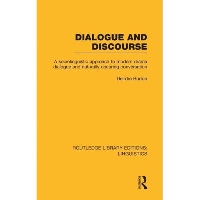 ***Livres*** Dialogue and Discourse RLE Linguistics C Applied Linguistics - Publicité ***Livres*** Dialogue and Discourse RLE Linguistics C Applied Linguistics - Publicité