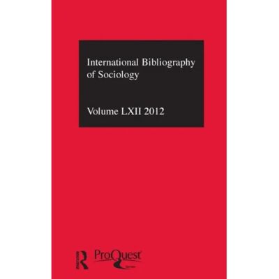 ***Livres*** IBSS Sociology 2012 Vol.62 - Publicité ***Livres*** IBSS Sociology 2012 Vol.62 - Publicité