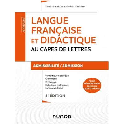 ***Livres*** Langue française et didactique au Capes de lettres : admissibilité, admission - Publicité ***Livres*** Langue française et didactique au Capes de lettres : admissibilité, admission - Publicité